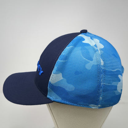 Oakley Trucker Hat Blue One Size Snapback Camo Mesh Embroidered Logo Sun Cap