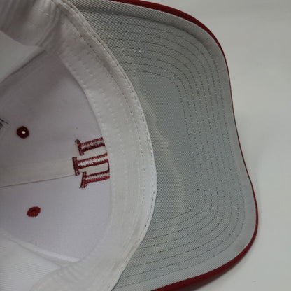 Adidas Boys Fitted Hat Red White OSFM Embroidered IU Hoosiers Logo