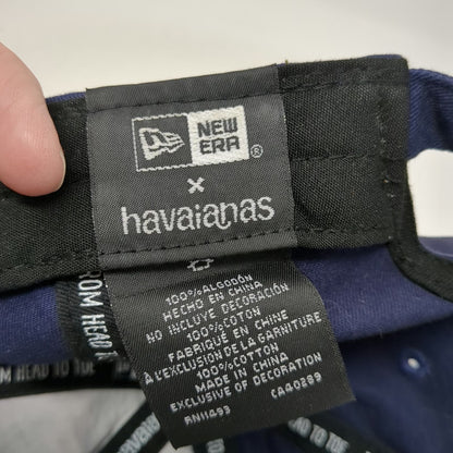 New Era Baseball Cap Blue One Size Palm Tree Havaianas Cotton Slideback Logo Hat