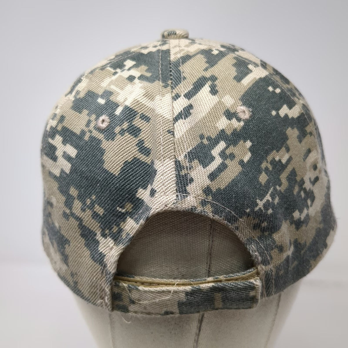 U.S. Navy Baseball Cap Gray One Size Digital Camo Strapback Polyester Hat Logo