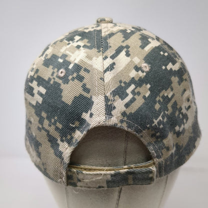 U.S. Navy Baseball Cap Gray One Size Digital Camo Strapback Polyester Hat Logo