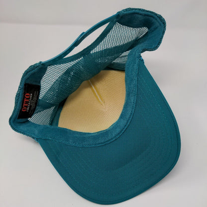 Otto Snapback Trucker Hat Greenish-Blue OSFM Adjustable Mesh Back Rope Polyester