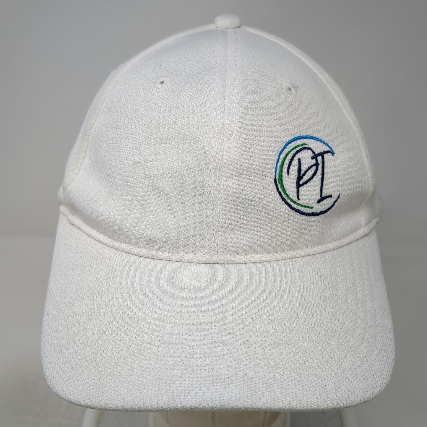Sport-Tek Baseball Cap White One Size Embroidered Logo Hat Strapback Polyester