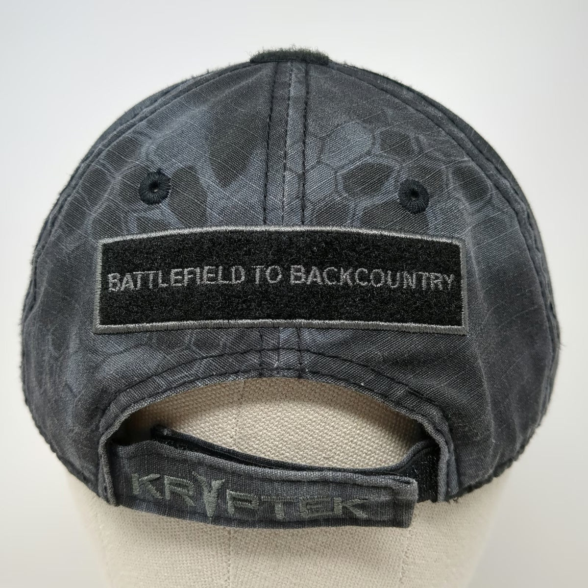 Kryptek Baseball Cap Gray One Size Typhon Camo Spartan Patch Strapback Hat