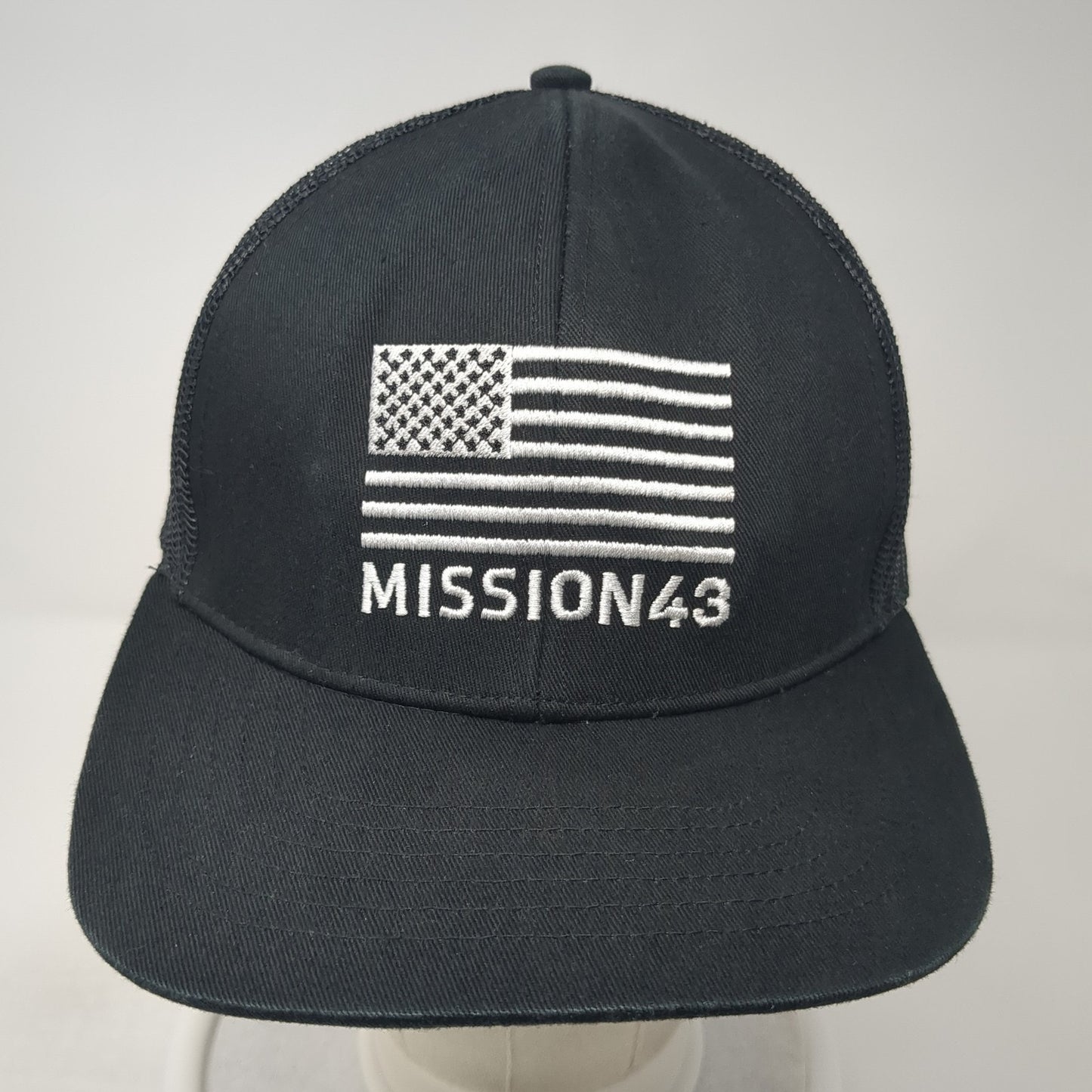 American Flag Mission43 Snapback Trucker Hat Black One Size Mesh Back