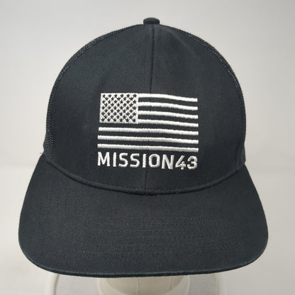 American Flag Mission43 Snapback Trucker Hat Black One Size Mesh Back
