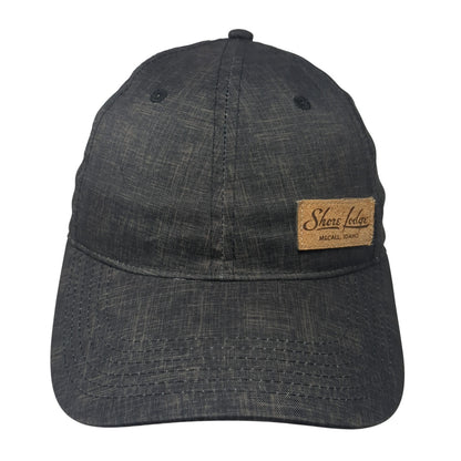 Shore Lodge Leather Patch Strapback Hat Black One Size Adjustable Legacy