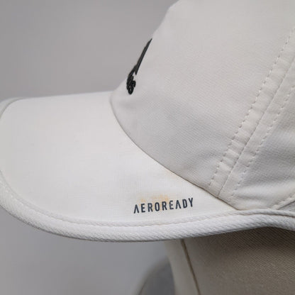 Adidas Aeroready Strapback Hat White One Size Adjustable 3 Stripes