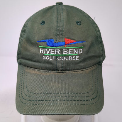 Otto Baseball Cap Green One Size Leather Strapback River Bend Golf Course Hat