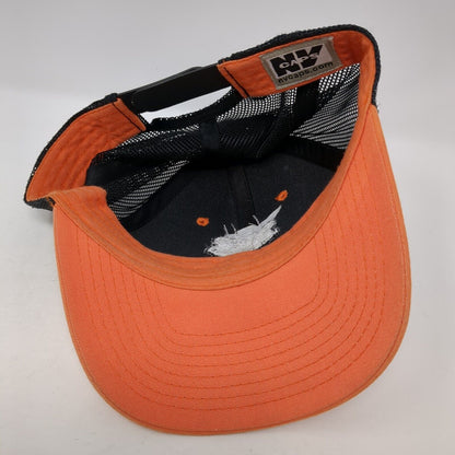 NV Caps Snapback Trucker Hat Orange One Size Adjustable Embroidered Mesh Back
