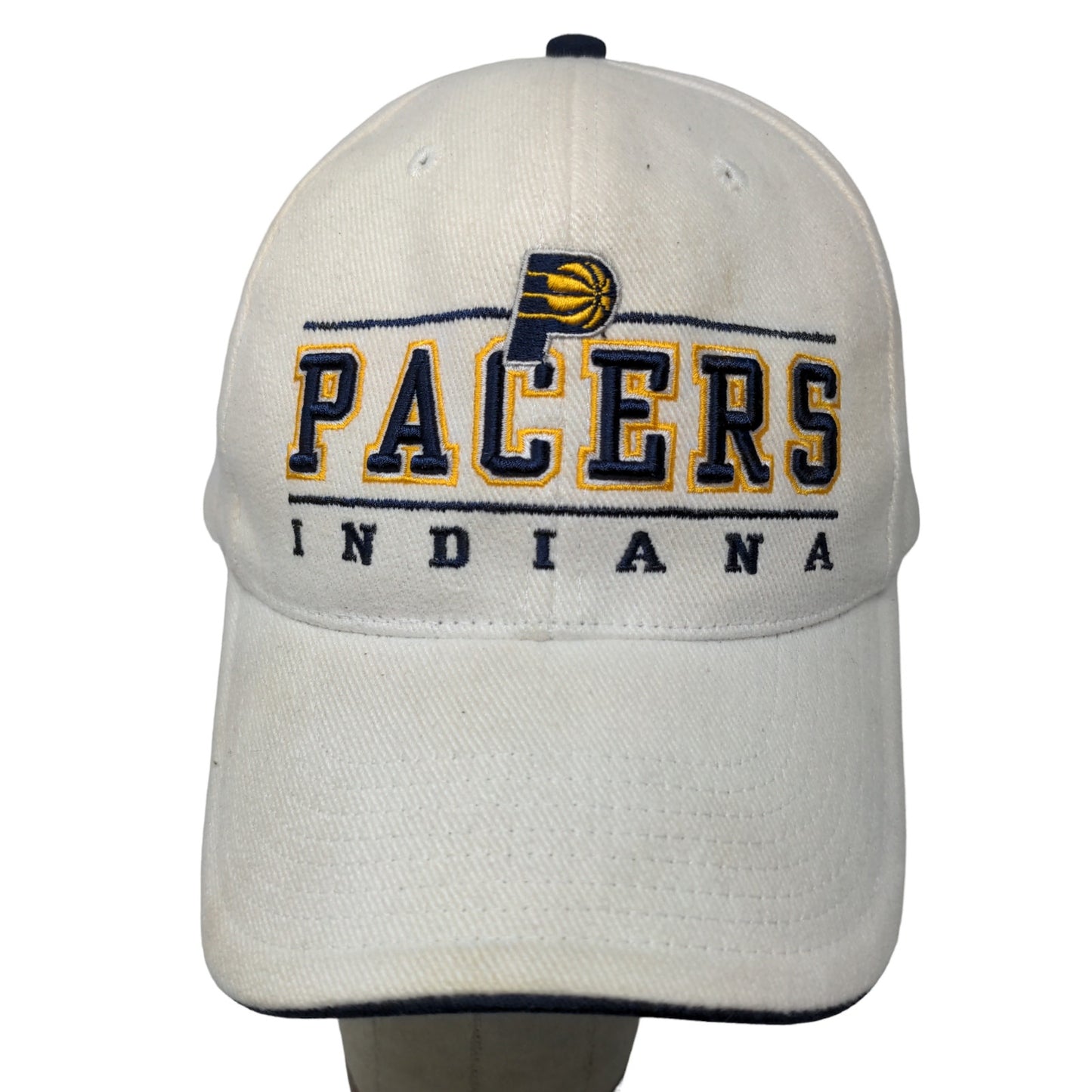 NBA Elevation Men's Strapback Hat Cream Size OSFA Embroidered Indiana Pacers