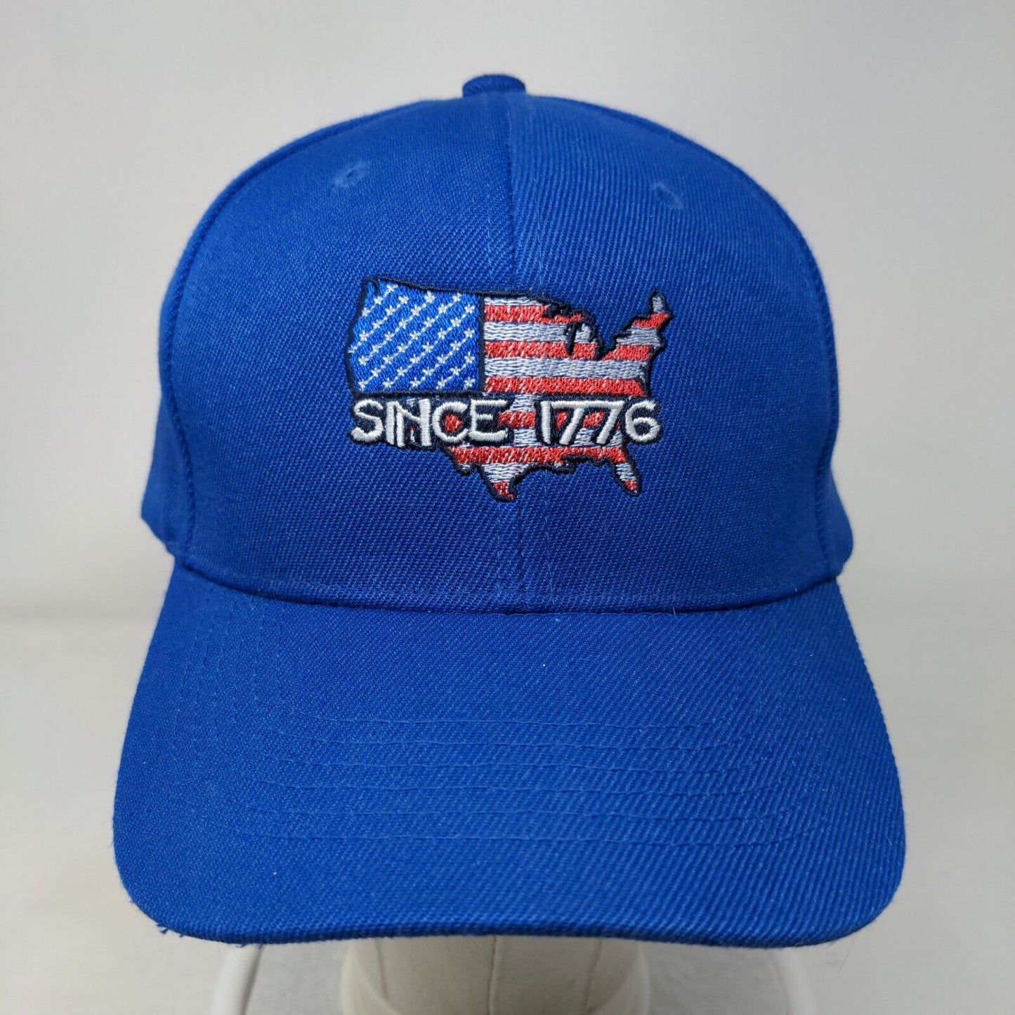 Since 1776 Strapback Hat Blue One Size Adjustable Embroidered Patriotic 6 Panel