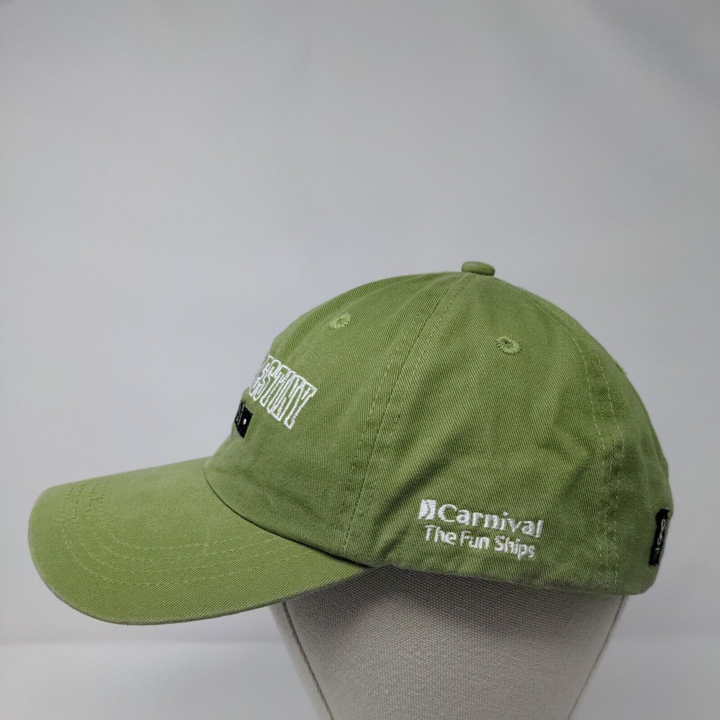 Carnival Destiny Cruise Slideback Hat Green OSFA Embroidered 6 Panel