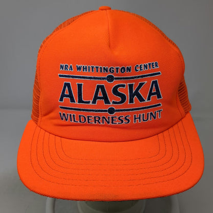 SKM Trucker Hat Orange One Size NRA Whittington Center Alaska Wilderness Hunt