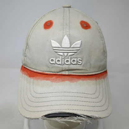 Adidas Baseball Cap Beige One Size Distressed Trefoil Slideback Strapback Hat