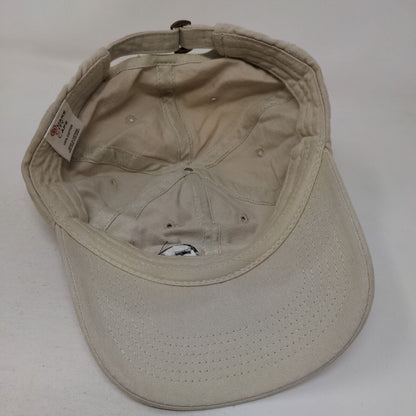 Trinity Slideback Hat Tan OSFM Adjustable Embroidered Quake City Caps Cotton