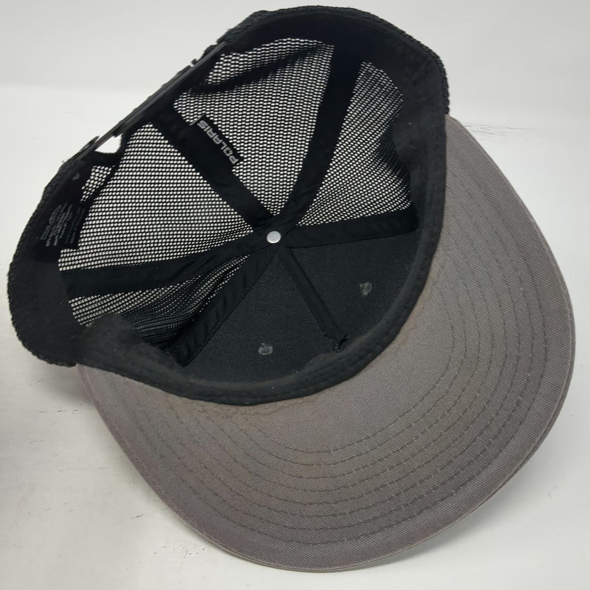 Polaris Trucker Hat Gray One Size Star Logo Patch Mesh Snapback Side Embroidery