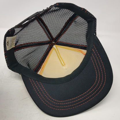 Trucker Hat Black One Size Frasure Construction Mesh Snapback Graphic Print Hat