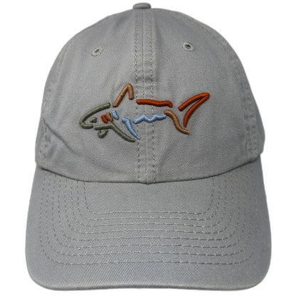 Greg Norman Baseball Cap Gray One Size Shark Logo Golf Adjustable Hat Cotton