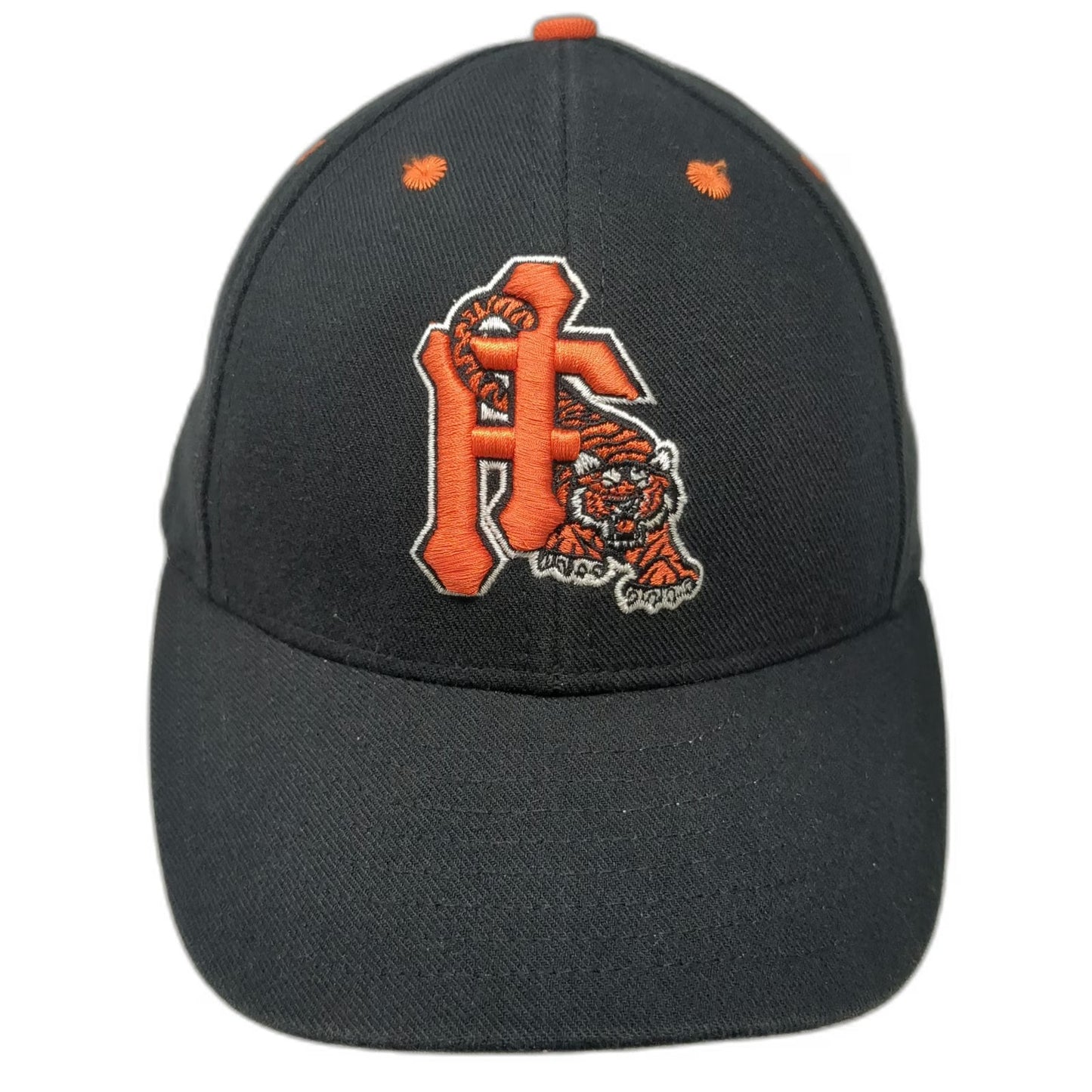 Team Star Classic Black Baseball Cap 7 1/2 Fitted Embroidered Tiger USA Hat