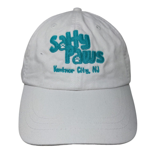 Adams Men's Slideback Hat White Salty Paws New Jersey Embroidered Logo