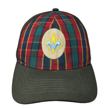 Boy Scouts Of America Webelo Fitted Hat Green S-M Embroidered Plaid 6 Panel