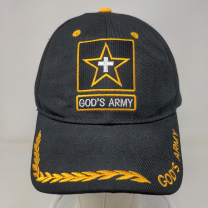 God's Army Strapback Hat Black OSFM Embroidered KYS Design 6 Panel