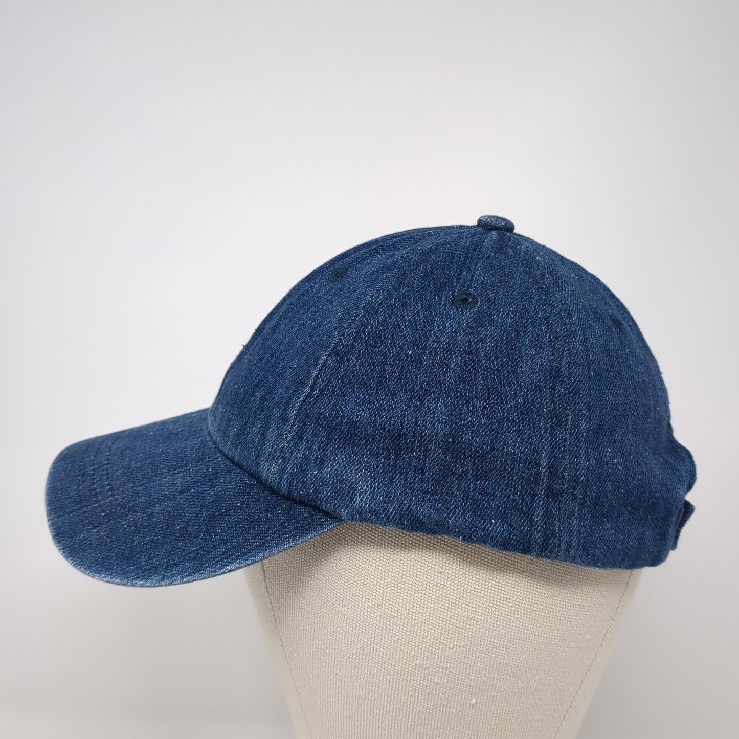 Unbranded Strapback Hat Solid Blue One Size Adjustable Denim Blank