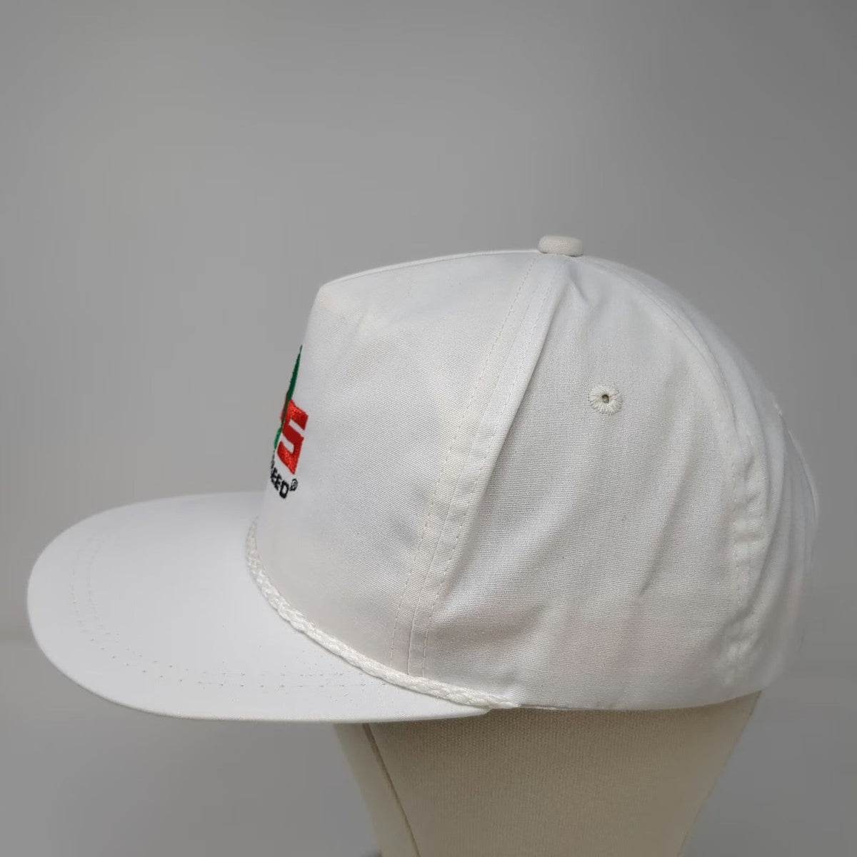 K-Products 5 Panel White One Size Petoseed Agriculture Rope Hat Slideback USA