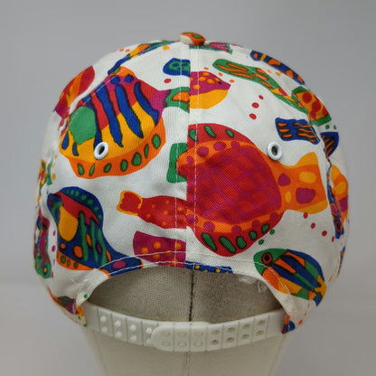 Winner 5 Panel White Blue Green One Size Tropical Fish Print Rope Bahamas Hat