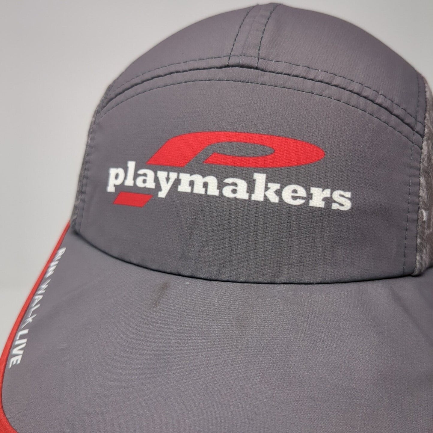 Playmakers Strapback 5 Panel Hat Gray One Size Run Walk Live Boco Gear