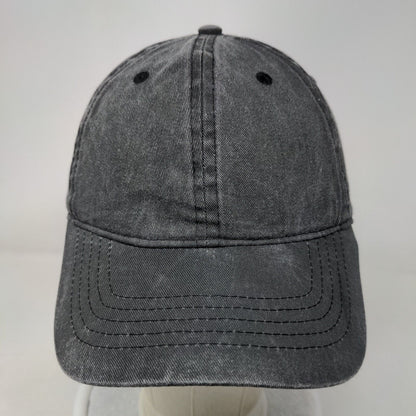 Unbranded Strapback Hat Gray Black Soot OSFM Adjustable 6 Panel Blank