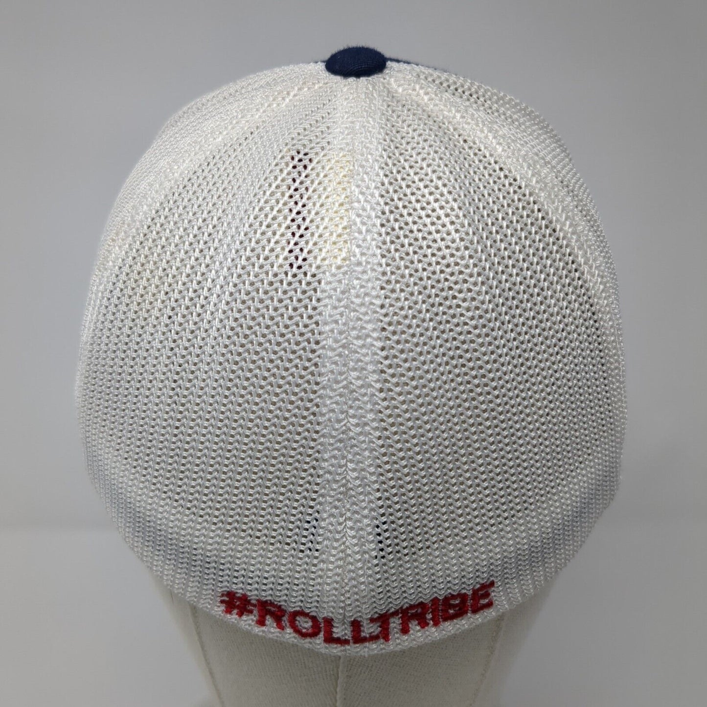 Roll Tribe Fitted Mesh Back Trucker Hat Blue S/M Embroidered Flexfit