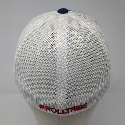 Roll Tribe Fitted Mesh Back Trucker Hat Blue S/M Embroidered Flexfit
