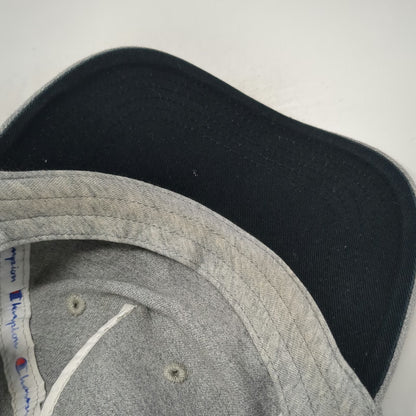 Champion 5 Panel Gray Hat One Size Jersey Fabric Script Logo Slideback C Logo