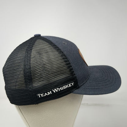 Team Whiskey Trucker Hat Gray OSFM Deer Skull Leather Patch Underbrim Snapback