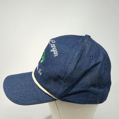Stitch-N-Tyme 5 Panel Blue L Hat Denim Rope Choke Canyon Bass Fishing Texas