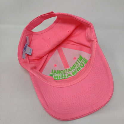 International Submarine Races Strapback Hat Pink Embroidered Logo Adjustable