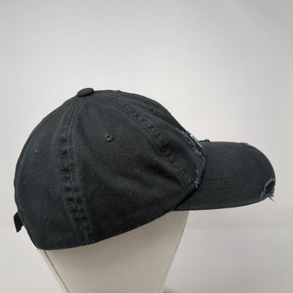 Skull Bones Women's Slideback Hat Black OS Adjustable Embroidered Distressed