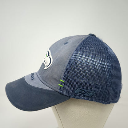 Seattle Seahawks NFL Reebok Cap Blue One Size Mesh Back Curved Brim Logo Shield