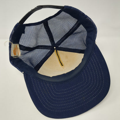 At Middle Fork Harrah's Lodge Snapback Trucker Hat Blue Large Mesh Back CH