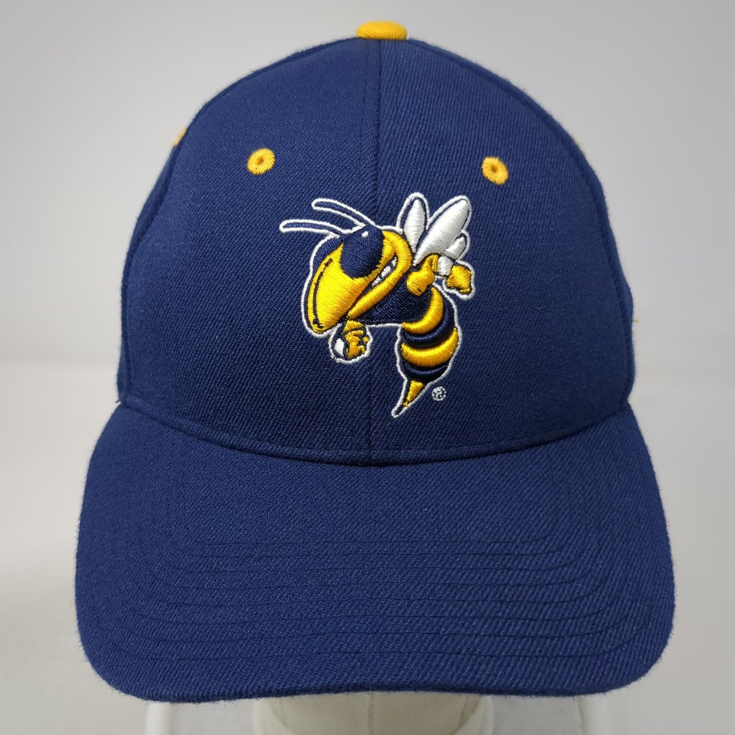 Georgia Tech Yellow Jackets NCAA Zephyr Blue White Hat Cap S Fitted Stretch