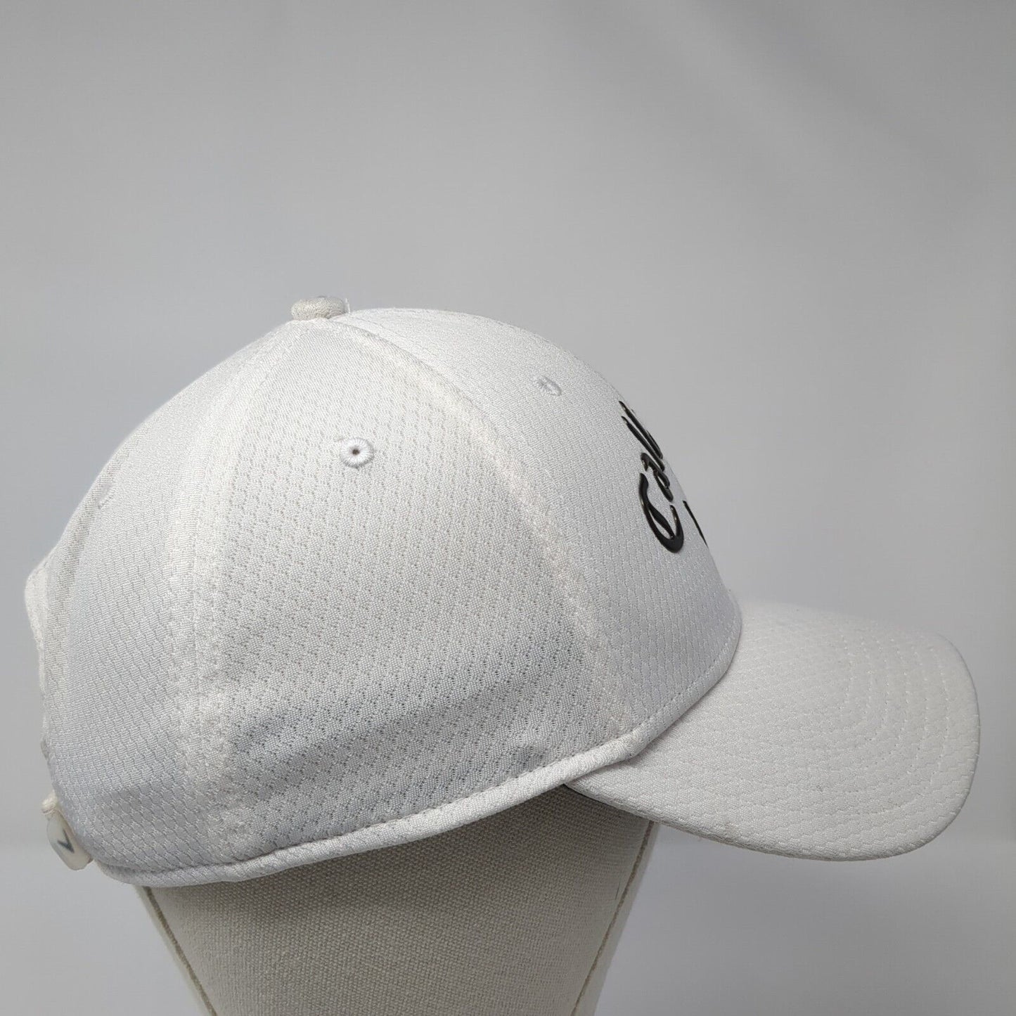 Callaway Strapback Hat White One Size Adjustable Breathable Emblem Polyester