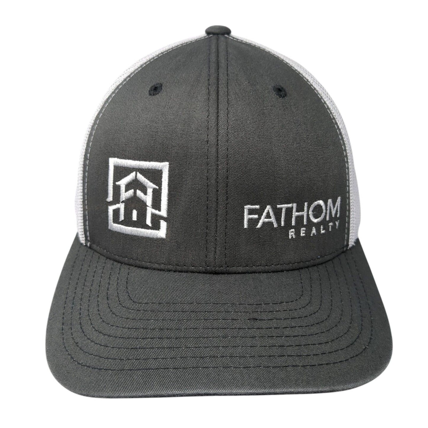 Fathom Realty Snapback Mesh Back Trucker Hat Gray One Size Yupoong