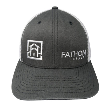 Fathom Realty Snapback Mesh Back Trucker Hat Gray One Size Yupoong