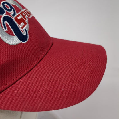 i9 Sports Strapback Hat Red One Size Adjustable Embroidered 6 Panel