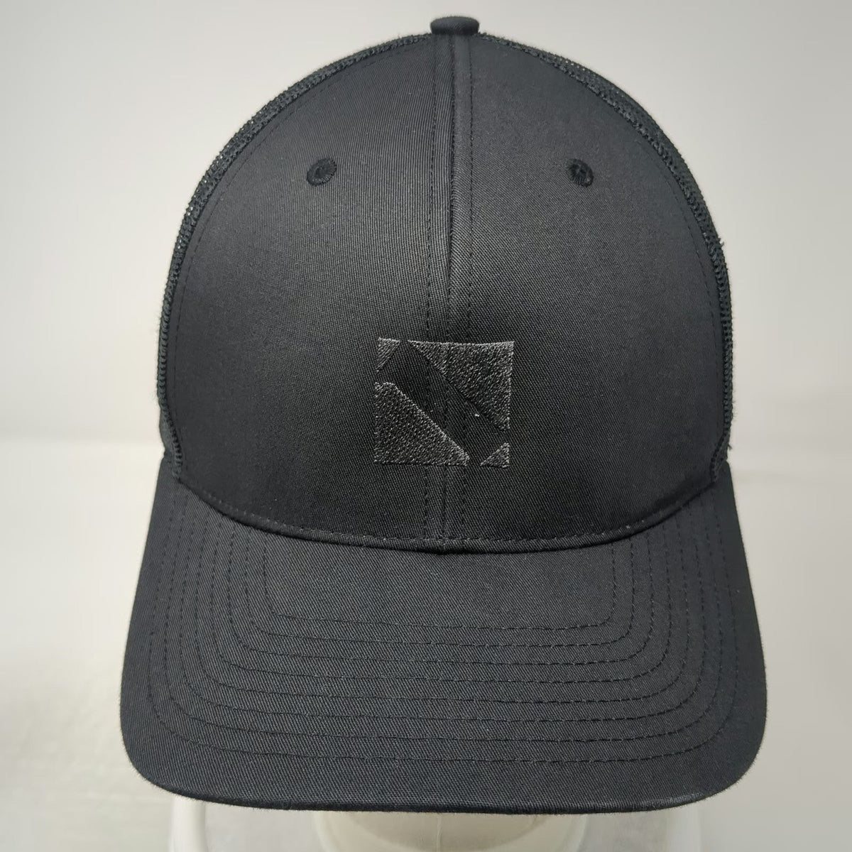 Richardson Trucker Hat Black L Mesh Snapback Simpson Strong-Tie Side Patch Logo