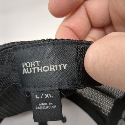 WRS Fitted Trucker Hat Black L/XL Flexfit Mesh Back 6 Panel Port Authority