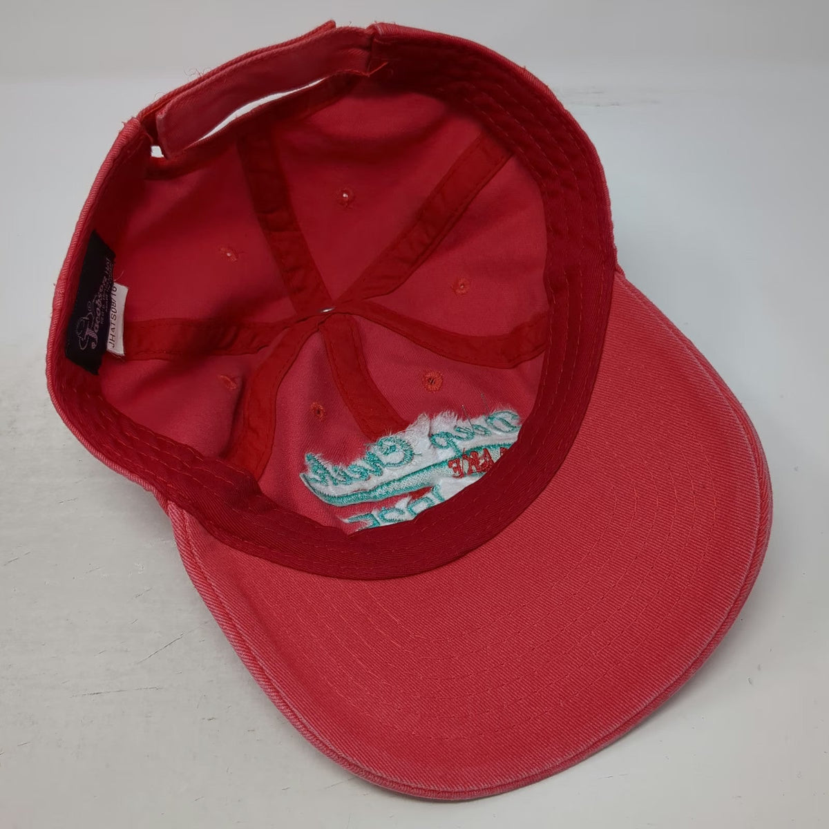Jacobson Hat Red Baseball Cap OSFM Deep Creek Lake 1925 Embroidered Strapback