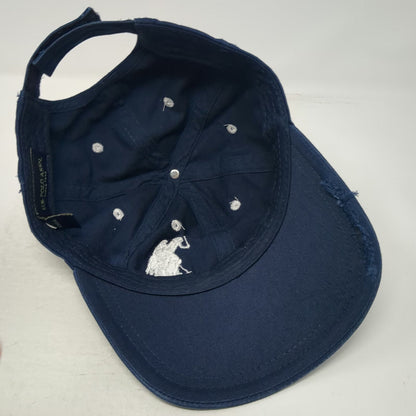 U.S. Polo Assn. Baseball Cap Blue One Size Distressed Strapback Hat USPA 3 Logo